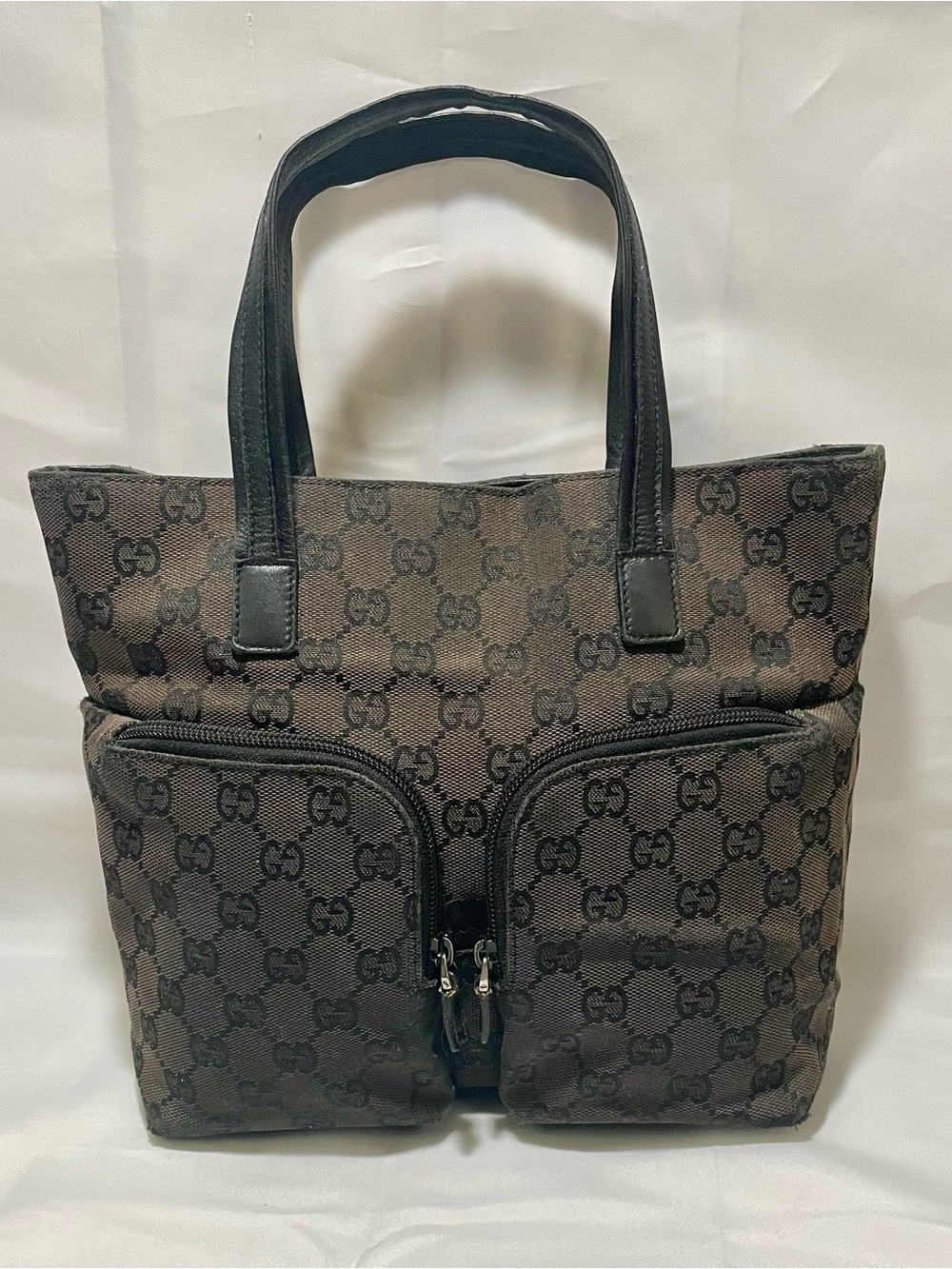 Gucci GG Canvas Double Pocket Tote Bag 🌟VINTAGE Tom Ford Era🌟